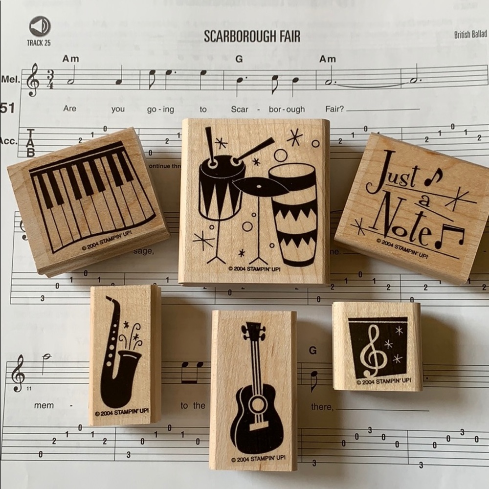🎼Six Musical Themed SU Stamps - 2 BONUS Rollers